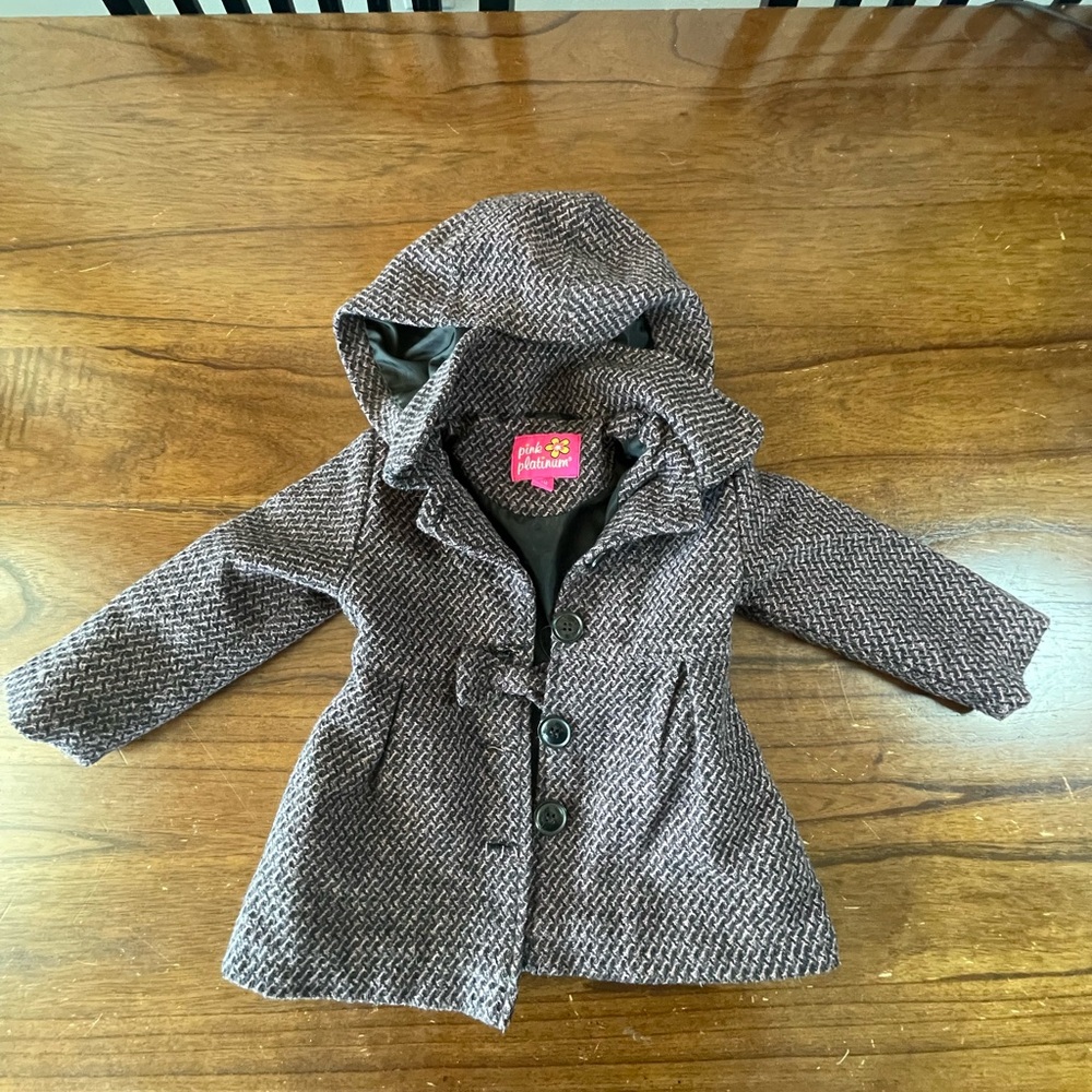 Girls' pink Hooded Coat